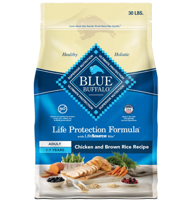 Blue Buffalo Life Protection Formula Adult Dry Dog Food, Chicken & Brown Rice Recipe, 30 lb. Bag