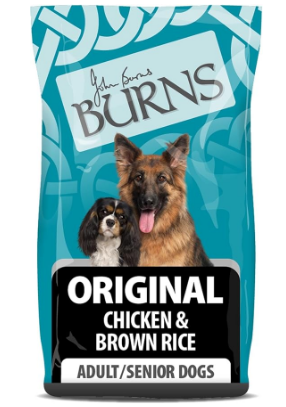 Burns Pet Nutrition Hypoallergenic Complete Dry Dog Food Adult and Senior Dog Original Chicken and Brown Rice 12 kg