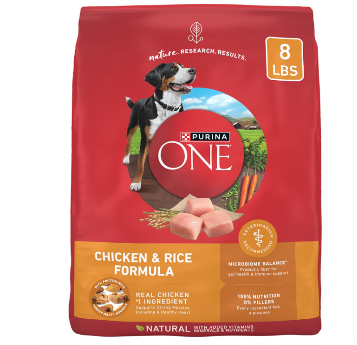 Purina ONE Chicken and Rice Formula Dry Dog Food, 8 lb. Bag